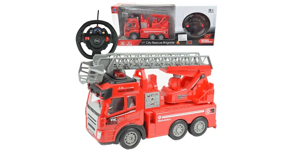 Távirányítós RC létrás tűzoltóautó fénnyel 27Mhz 1/48 Expressz szállítás