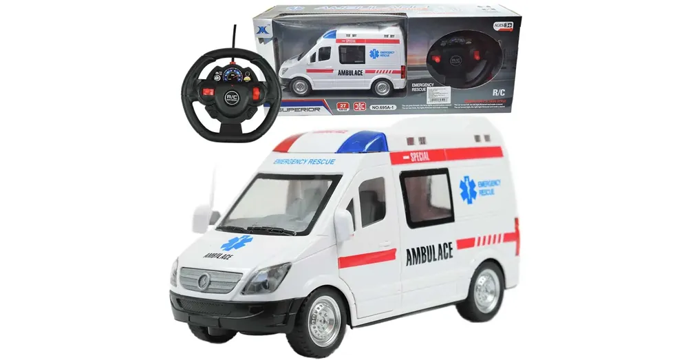 Távirányítós RC mentőautó fénnyel 27Mhz 1/48 Biztonságos fizetés