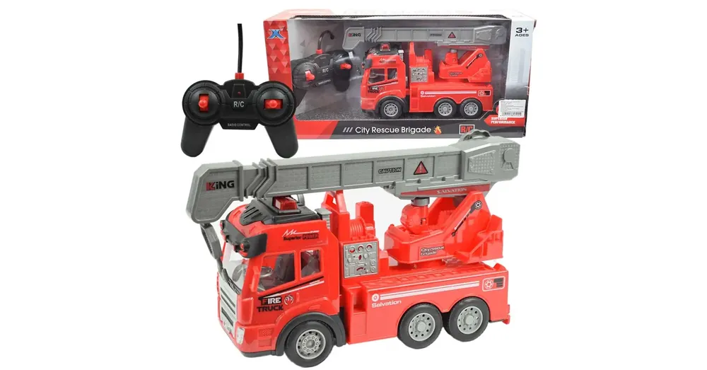 RC Távirányítós darus tűzoltóautó fénnyel 1/43 Újdonság
