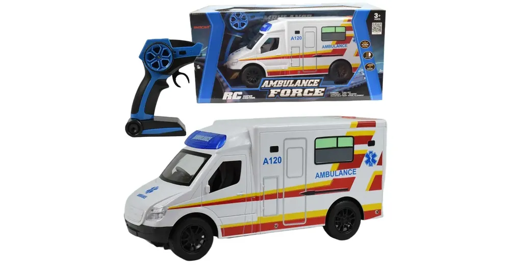 Gyors kiszállítás RC Rescue távirányítós fehér mentőautó 2,4GHz 1/12