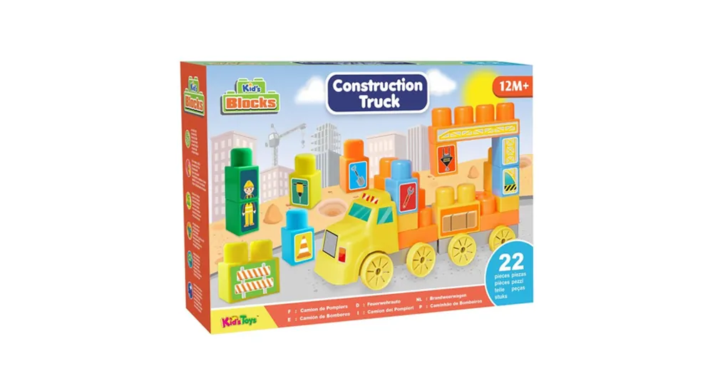 Kedvezmény Construction Truck teherautós építőkocka szett 22 db-os