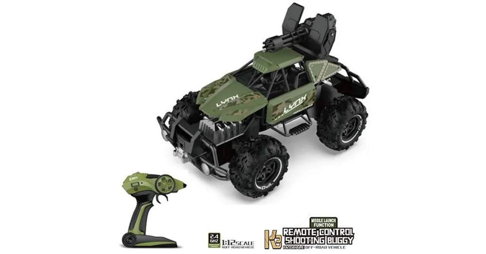 RC 2,4GHz Lynx távirányítós katonai terepjáró buggy 1 12-es méretarány zöld színben Azonnal elérhető