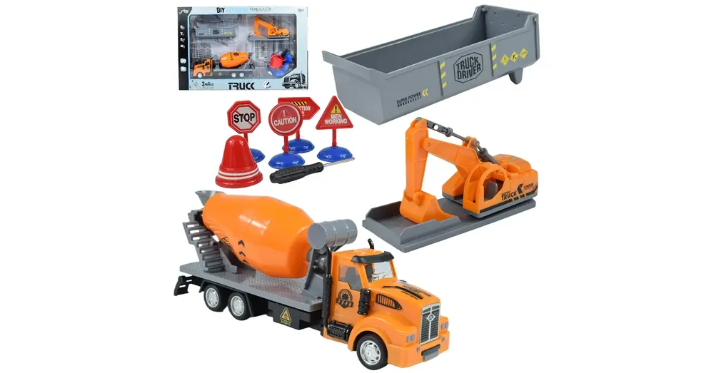 Expressz szállítás City Truck Átalakítható építőipari teherautó jelzőtáblákkal 1/48