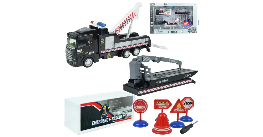 Nézd meg most City Truck Átalakítható rendőrségi teherautó jelzőtáblákkal 1/48