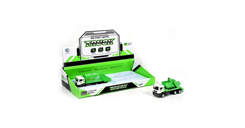 Kiárusítás Die-Cast Metal Truck szelektív hulladékgyűjtő kamion kétféle változatban 1/55