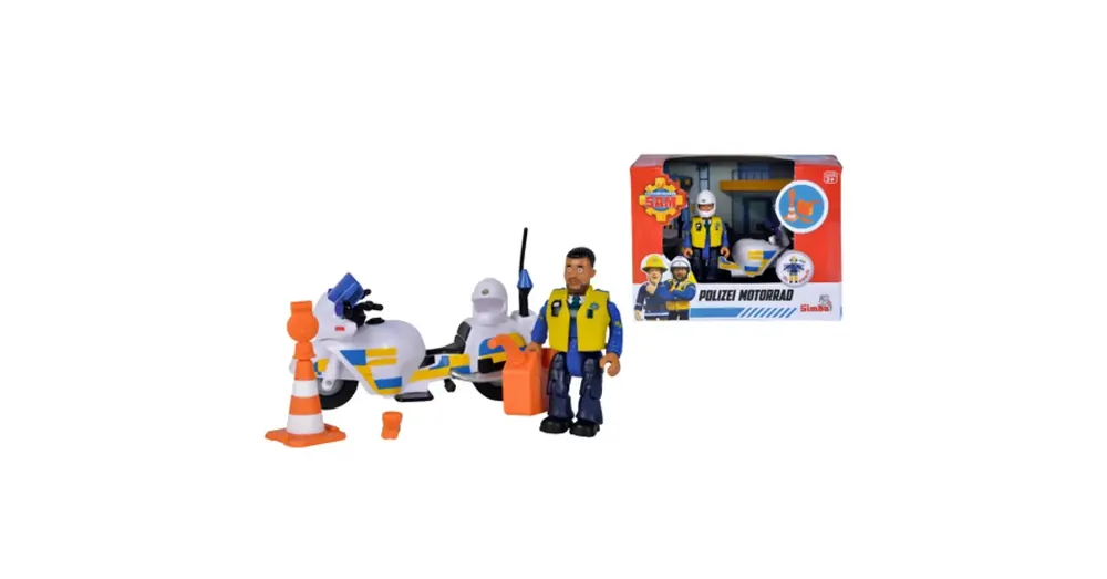 Prémium Sam a tűzoltó Malcolm motoros rendőr figuraszett – Simba Toys
