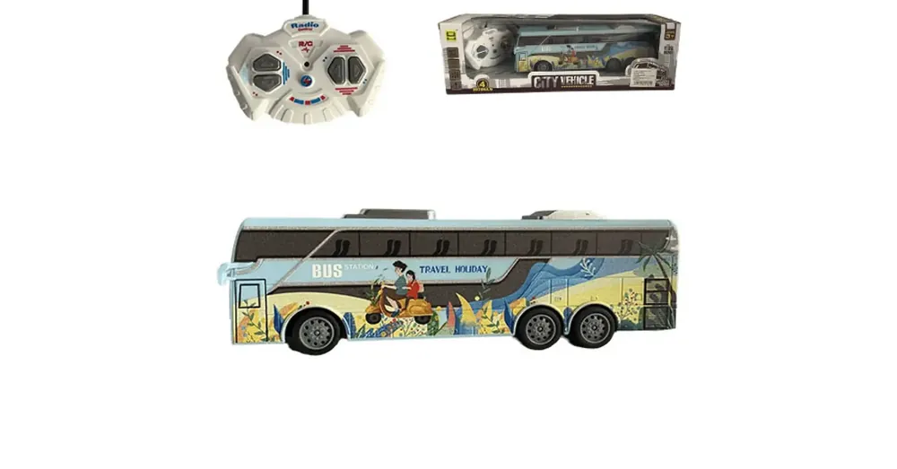 RC Távirányítós Travel Holiday City Busz fénnyel 27MHz 1/32 Gyors szállítás