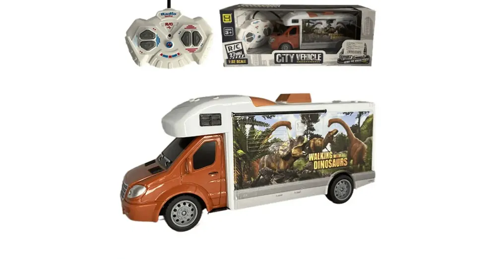 RC Távirányítós Walking with Dinosaurus lakóautó fénnyel 27MHz 1/32 Akciós ár