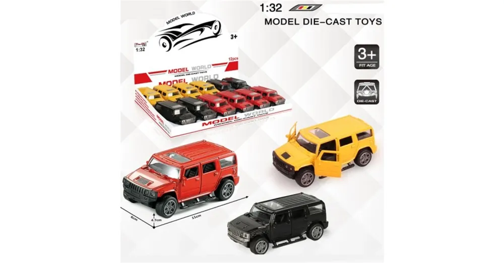 Akció Hummer hátrahúzható fém autómodell több változatban 1/32