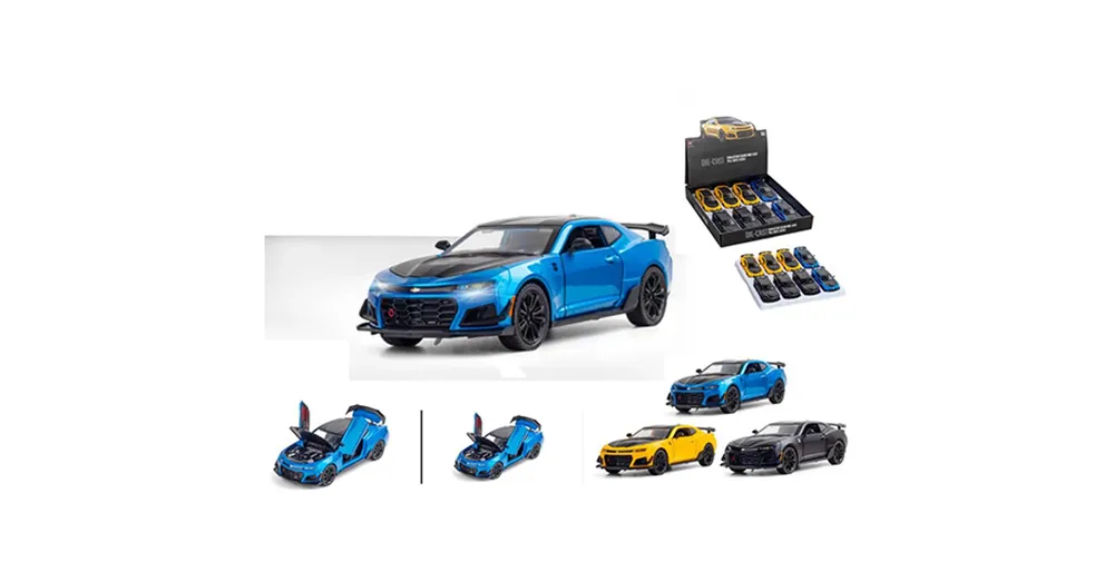 Korlátozott ajánlat Pull Back Prémium hátrahúzható Camaro játékautó nyitható ajtókkal 1/24 többféle változatban 1 db