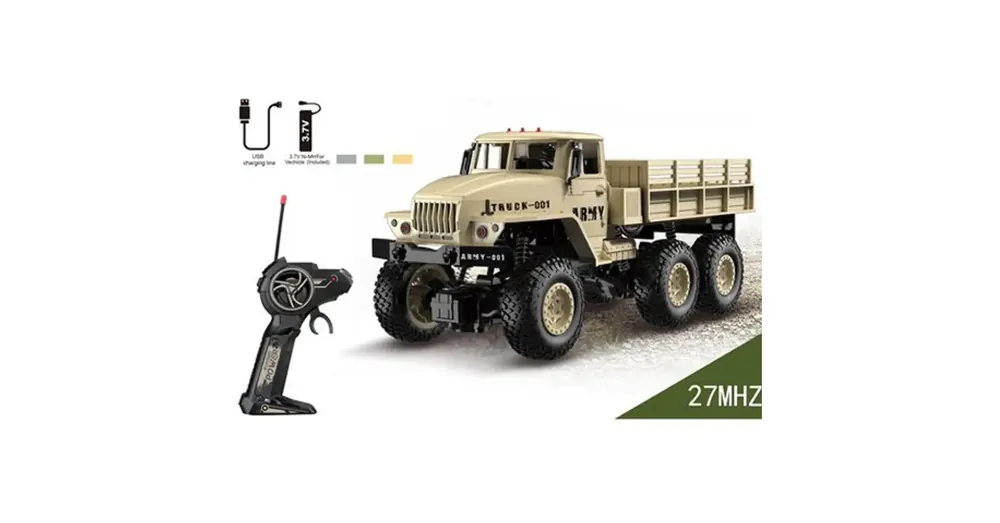 Ajánlat RC Távirányítós 27MHz katonai teherautó 1/18-as méretarányban