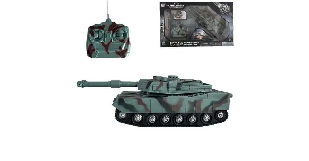 Kedvezményes ár RC Távirányítós terepmintás M1 Abrams tank fénnyel és hanggal 1/32-es méretarány 23 cm