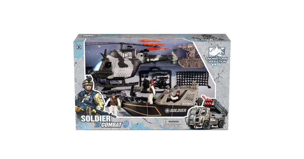 Végkiárusítás Soldier Force 9 Katonai játék szett hajóval és helikopterrel