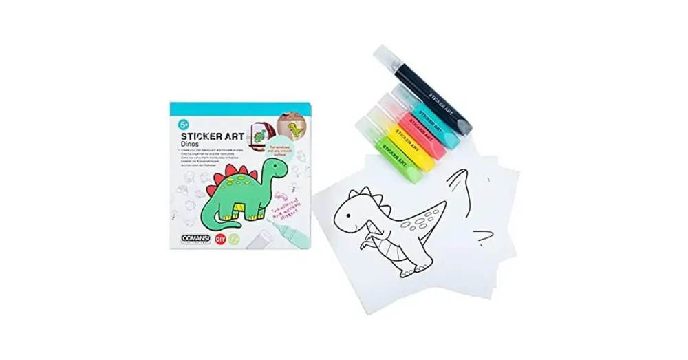 Azonnali szállítás Sticker Art Dinoszauruszok színezhető matrica szett – Comansi