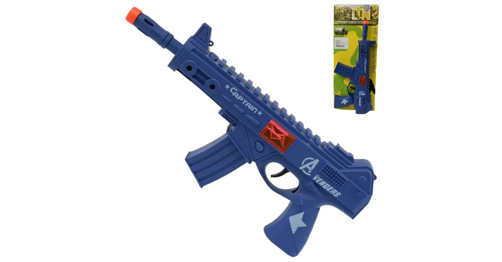 Utolsó esély Flint Gun Kék katonai gépfegyver lövést imitáló funkcióval 30 cm