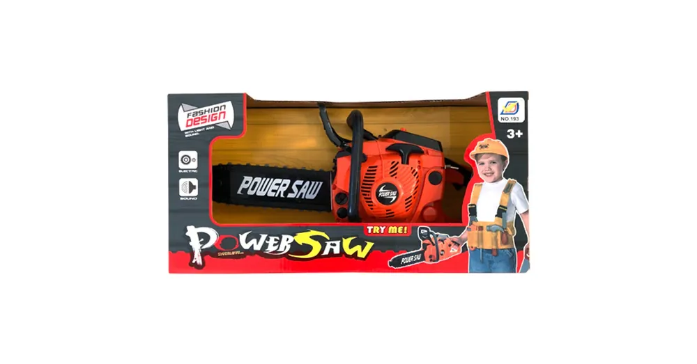 Power Saw elektronikus láncfűrész fénnyel és hanggal narancssárga színben Újdonság