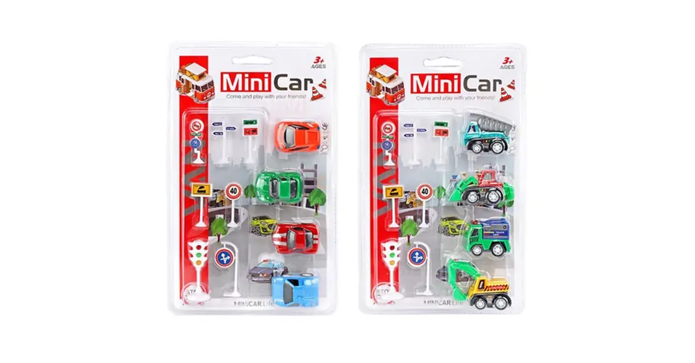 Gyors szállítás Mini Car Hátrahúzós kisautó szett 4 db-os kétféle változatban