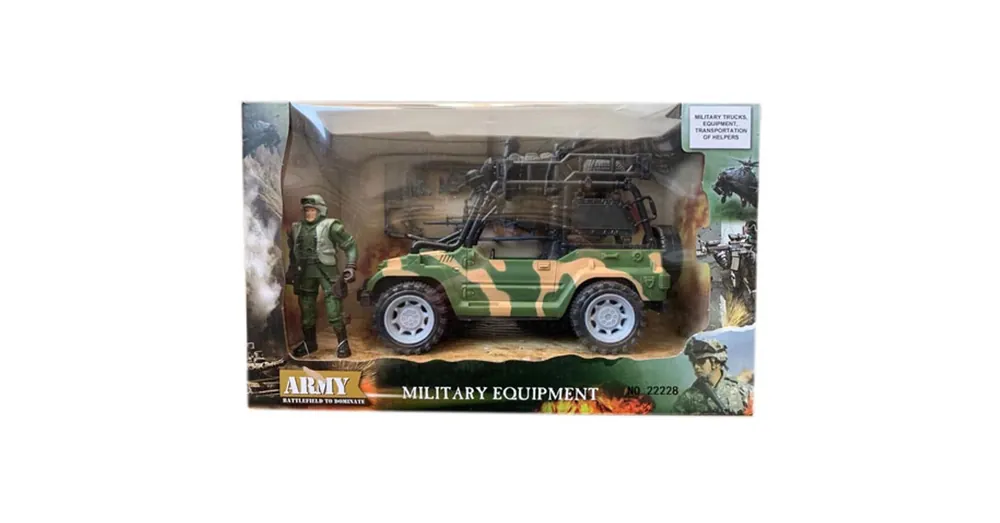 Gyors szállítás Katonai Jeep figurával és kiegészítőkkel