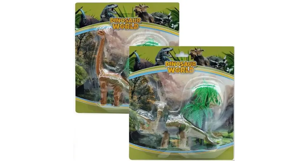 Dino World Triceratops vagy Brachiosaurus figura fával Szuper akció