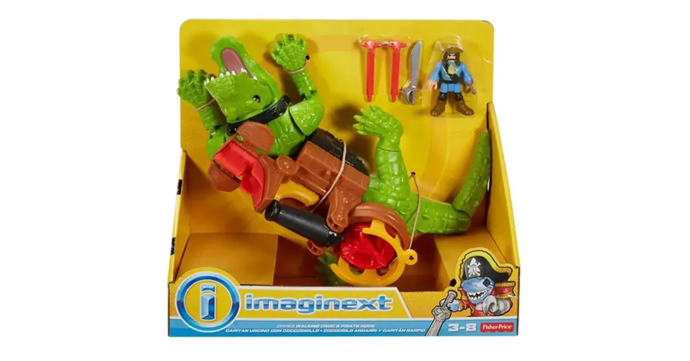 Azonnal elérhető Fisher-Price Imaginext krokodil és Hook kapitány játékszett – Mattel