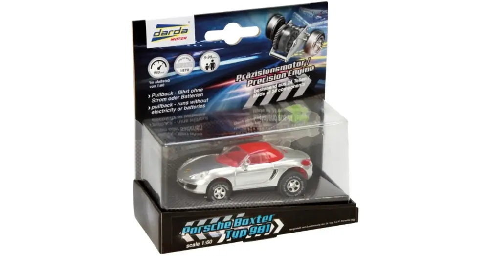 Árcsökkenés Darda Porsche Boxster Typ 981 pályaautó hátrahúzható motorral 1/60