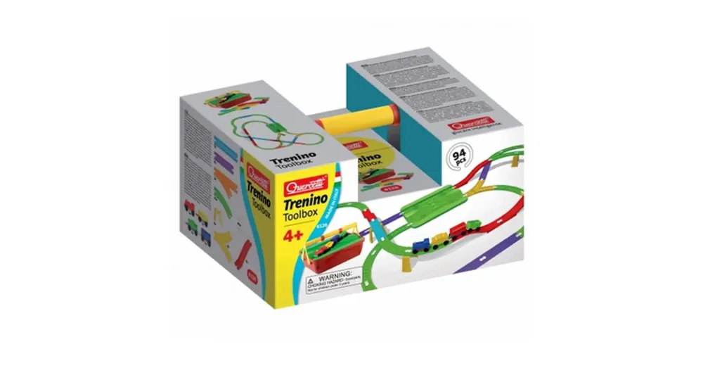 Prémium Quercetti Mini vonatszett ládában 94 db-os