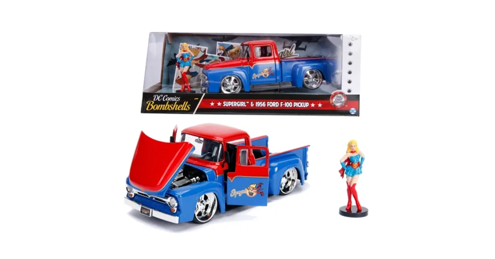 Kedvezményes ár DC Comics Bombshells – Supergirl 1956 Ford F-100 Pickup fém autómodell 1/24 – Simba Toys