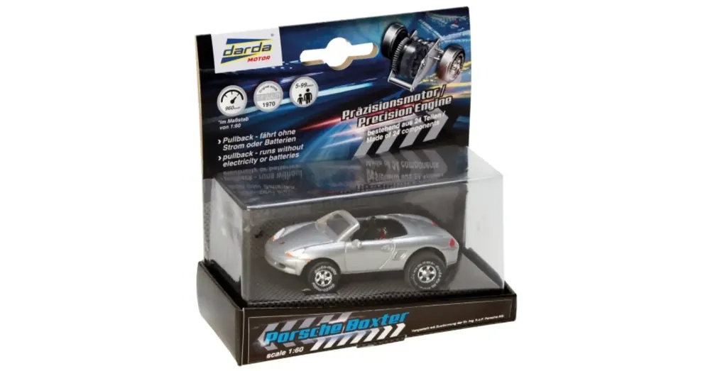 Olcsóbb Darda Porsche Boxster pályaautó hátrahúzható motorral 1/60