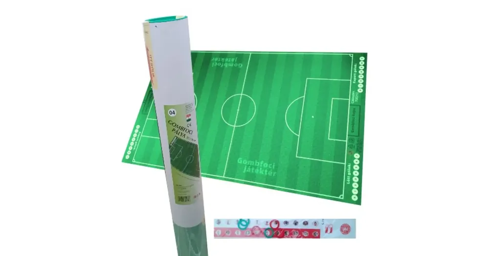 Gombfoci pálya 55×90 cm-es, tárolóban ajándék csapatmatrica szettel Vásárlói kedvenc