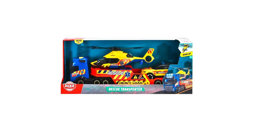 Újdonság Mentő kamion helikopterrel és autóval – Dickie Toys