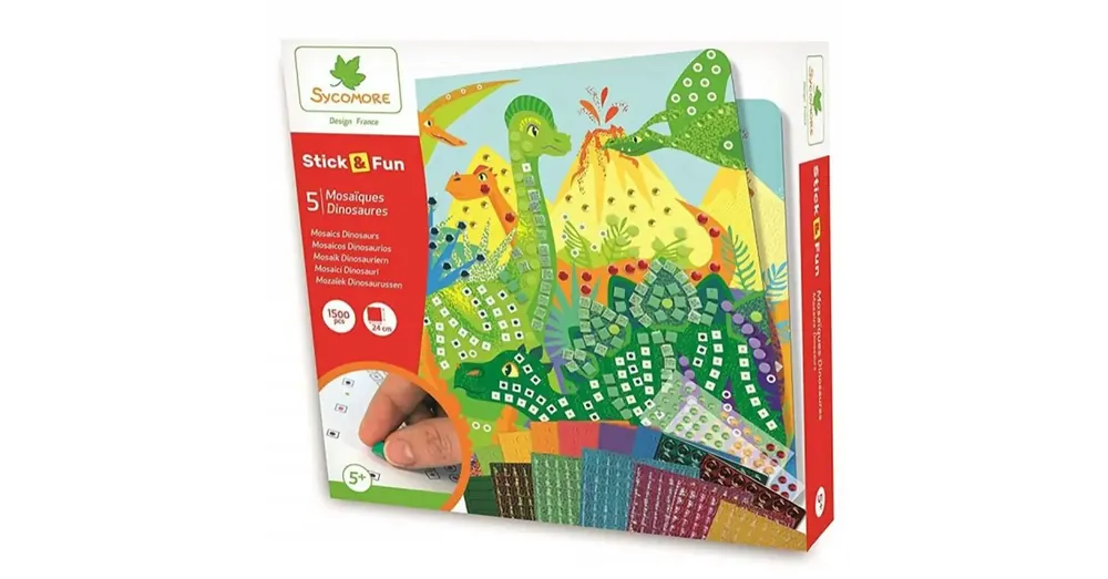 Biztonságos fizetés Sycomore Stick‘N Fun Dinoszauruszos mozaikkép készítő szett