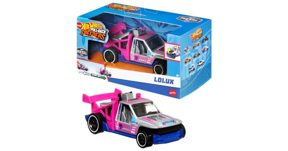 Olcsó Hot Wheels Pull-Back Speeders Lolux hátrahúzható fém kisautó modell 1/43 – Mattel