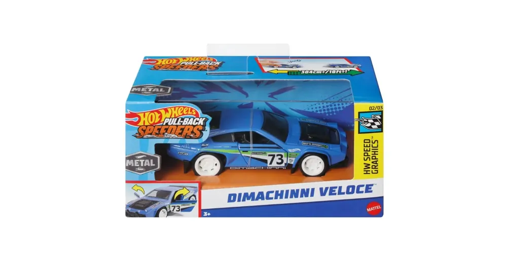 Népszerű Hot Wheels Pull-Back Speeders Dimachinni Veloce hátrahúzható fém kisautó modell
