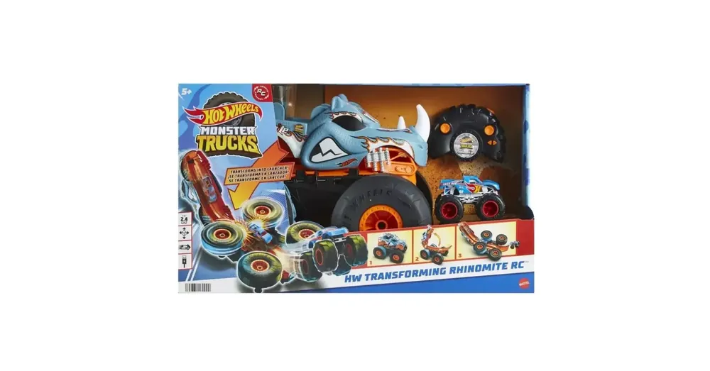Outlet Hot Wheels Monster Trucks Távirányítós átalakítható Rhinomite – Mattel