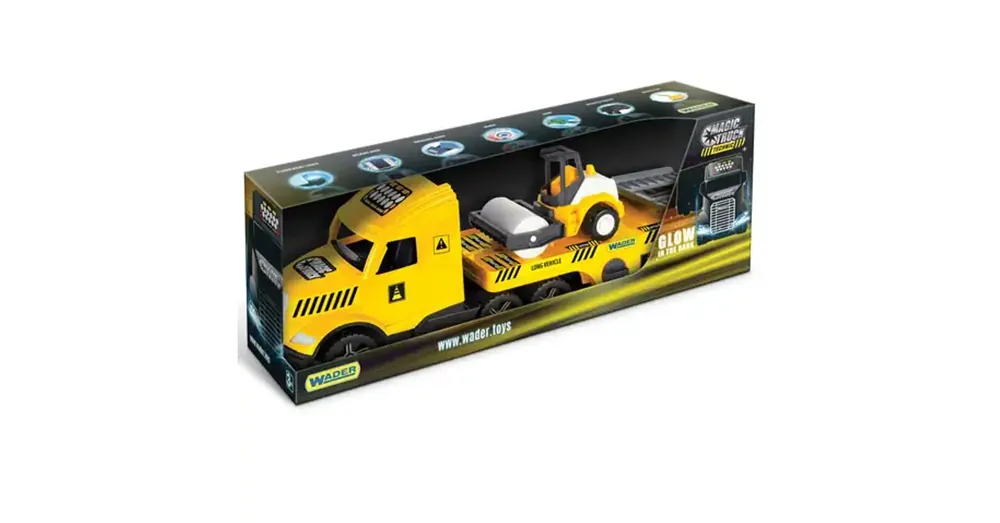 Azonnali szállítás Magic Truck Technic Kamion úthengerrel és fénnyel 80 cm – Wader