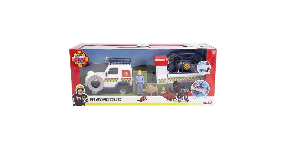 Kiárusítás Sam a tűzoltó VET 4×4 pótkocsival és Lizzie figurával játékszett – Simba Toys