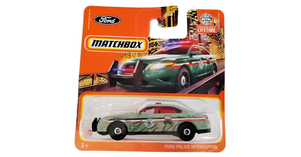 Matchbox Ford Police Interceptor lángoló mintával 1/64 kisautó – Mattel Exkluzív ajánlat