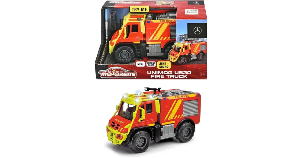 Expressz kézbesítés Majorette Unimog U530 fém tűzoltó autó fénnyel és hanggal – Simba Toys