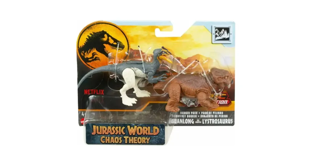 Olcsóbb Jurassic World Danger Pack Guanlong vs. Lystrosaurus dinoszaurusz figura szett – Mattel
