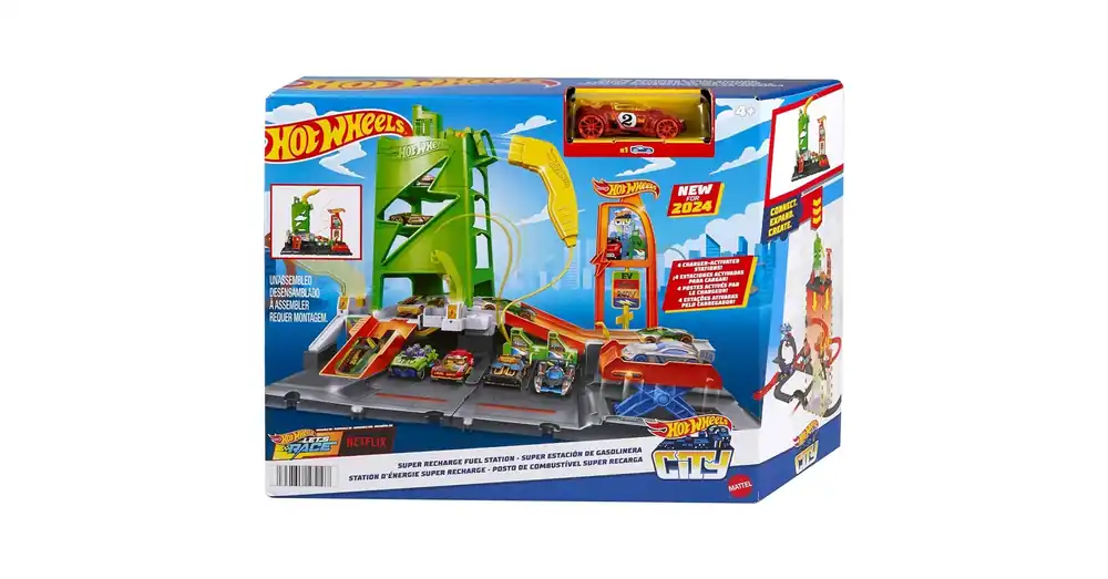 Hot Wheels City töltőállomás pályaszett 1 db kisautóval – Mattel Legjobb ár
