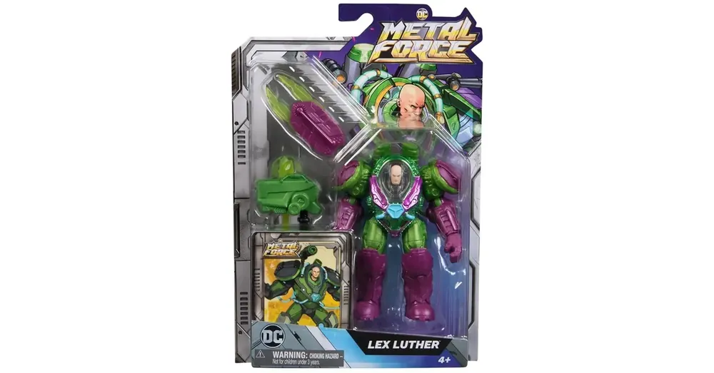Azonnali szállítás DC Metal Force Lex Luther játékfigura felszereléssel – Spin Master