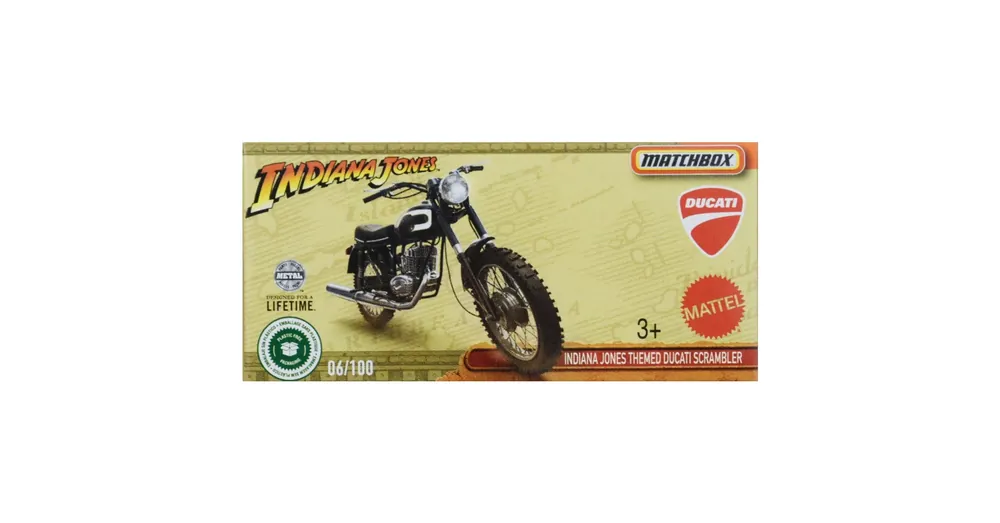 Népszerű Matchbox Papírdobozos Indiana Jones Themed Ducati Scrambler motor 1/64 – Mattel