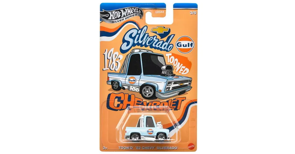 Csak ma Hot Wheels Silver Series Tooned Gulf 1983 Chevy Silverado kisautó 1/64 – Mattel