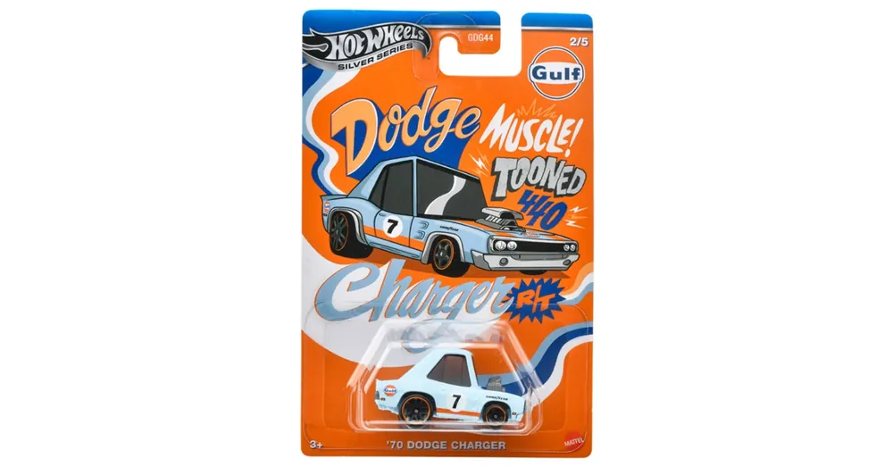 Hot Wheels Silver Series Tooned Gulf 1970 Dodge Charger kisautó 1/64 – Mattel Árengedmény