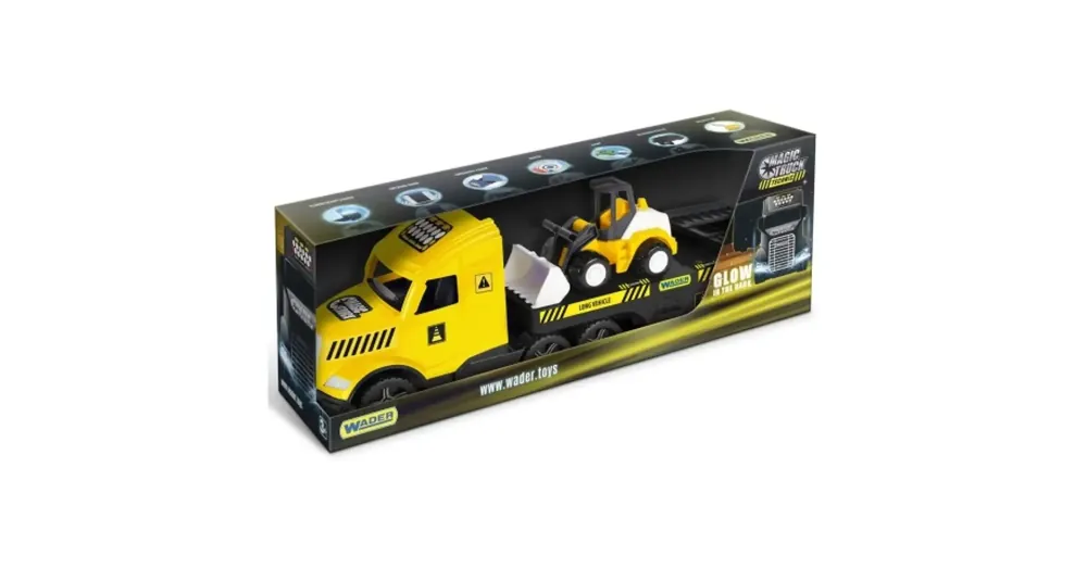 Magic Truck Technic Kamion buldózerrel és fénnyel 80 cm-es – Wader Gyors kiszállítás