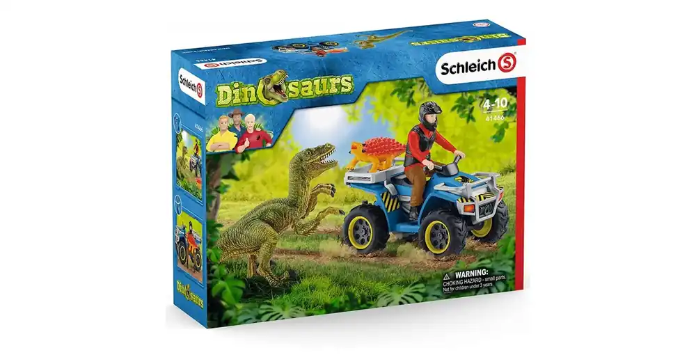 Kiárusítás Schleich Menekülés quaddal a Velociraptor elől szett (41466)
