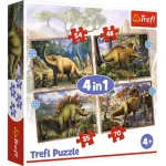 Érdekes dínók 4 az 1-ben puzzle – Trefl Bestseller