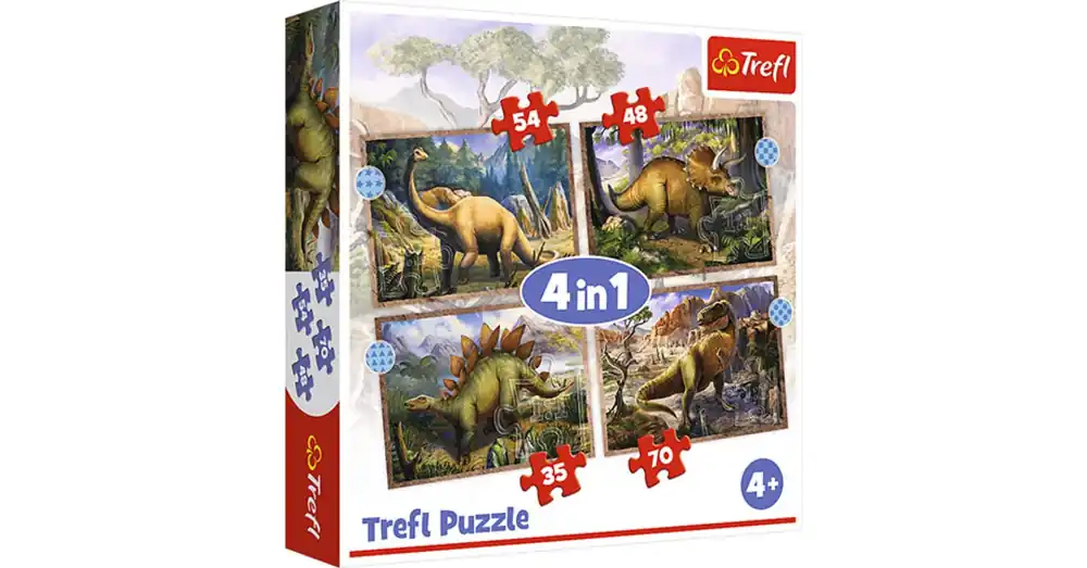 Érdekes dínók 4 az 1-ben puzzle – Trefl Bestseller