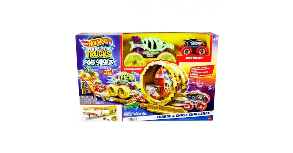 Árcsökkenés Hot Wheels Monster Trucks Power Smasher Hajsza pályaszett – Mattel