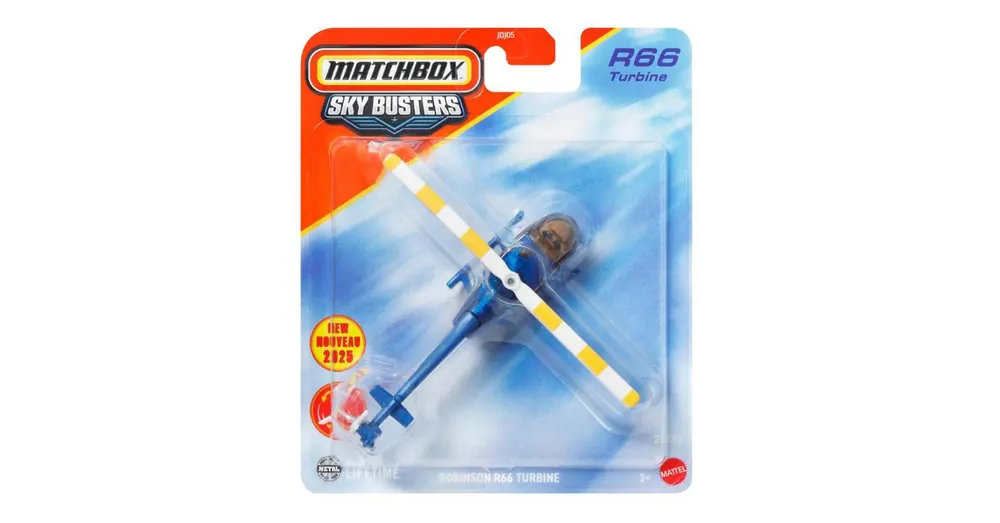Árengedmény Matchbox Sky Busters Robinson R66 Turbine repülő modell 1/64 – Mattel